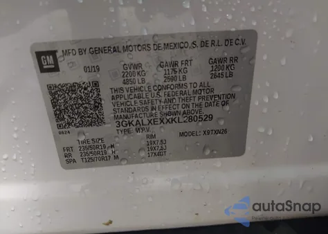 2019 GMC Terrain Denali z USA, uszkodzony, nr VIN 3GKALXEXXKL280529